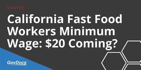 California’s Fast Food Workers Got a $20 Minimum Wage, But is .
